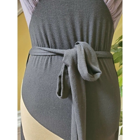 Dot's Maxi Dress Size M Black Tan Gray Chevron - Picture 4 of 11